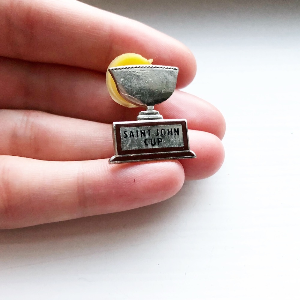 Vintage Saint John N.B. Cup trophy lapel pin